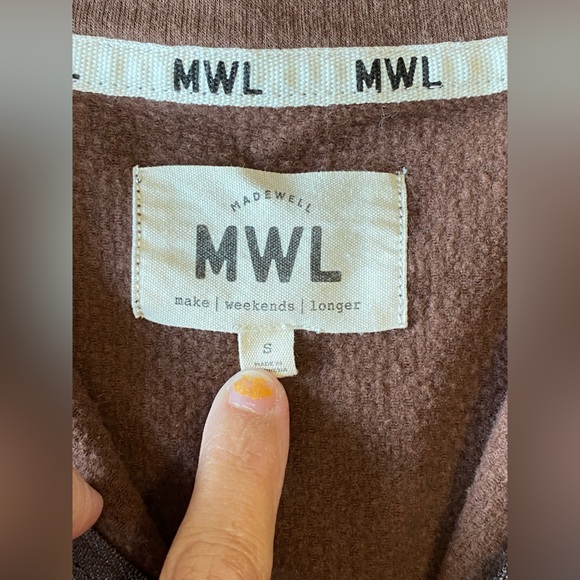 Madewell Ribbed Half-Zip Raglan Sweatshirt brown small - Picture 13 of 16
